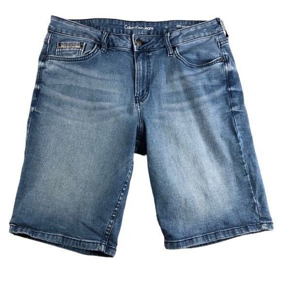 Calvin Klein Jeans Pants - Calvin Klein Medium Wash Bermuda Shorts, City Short, Stretch, 9.5"